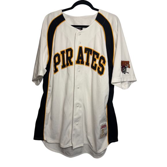 Pittsburgh Pirates Jersey Men’s XL White Black Gold Stitches Button MLB Baseball - Picture 1 of 6
